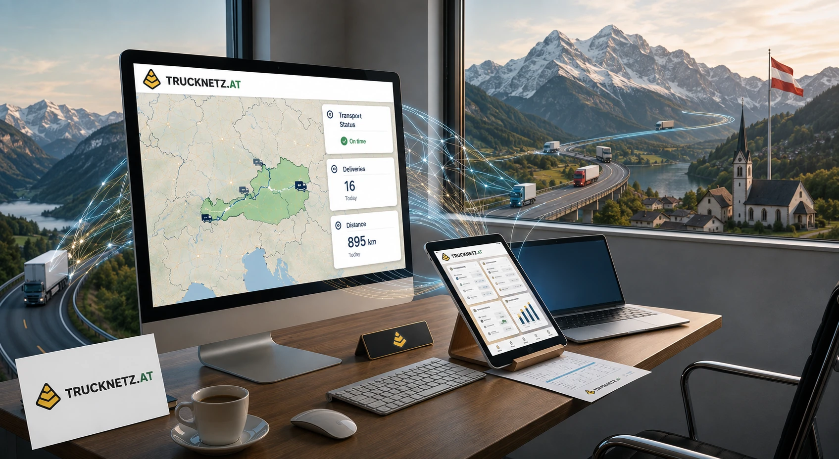 TruckNetz.AT – panel de logística de camiones y seguimiento en tiempo real